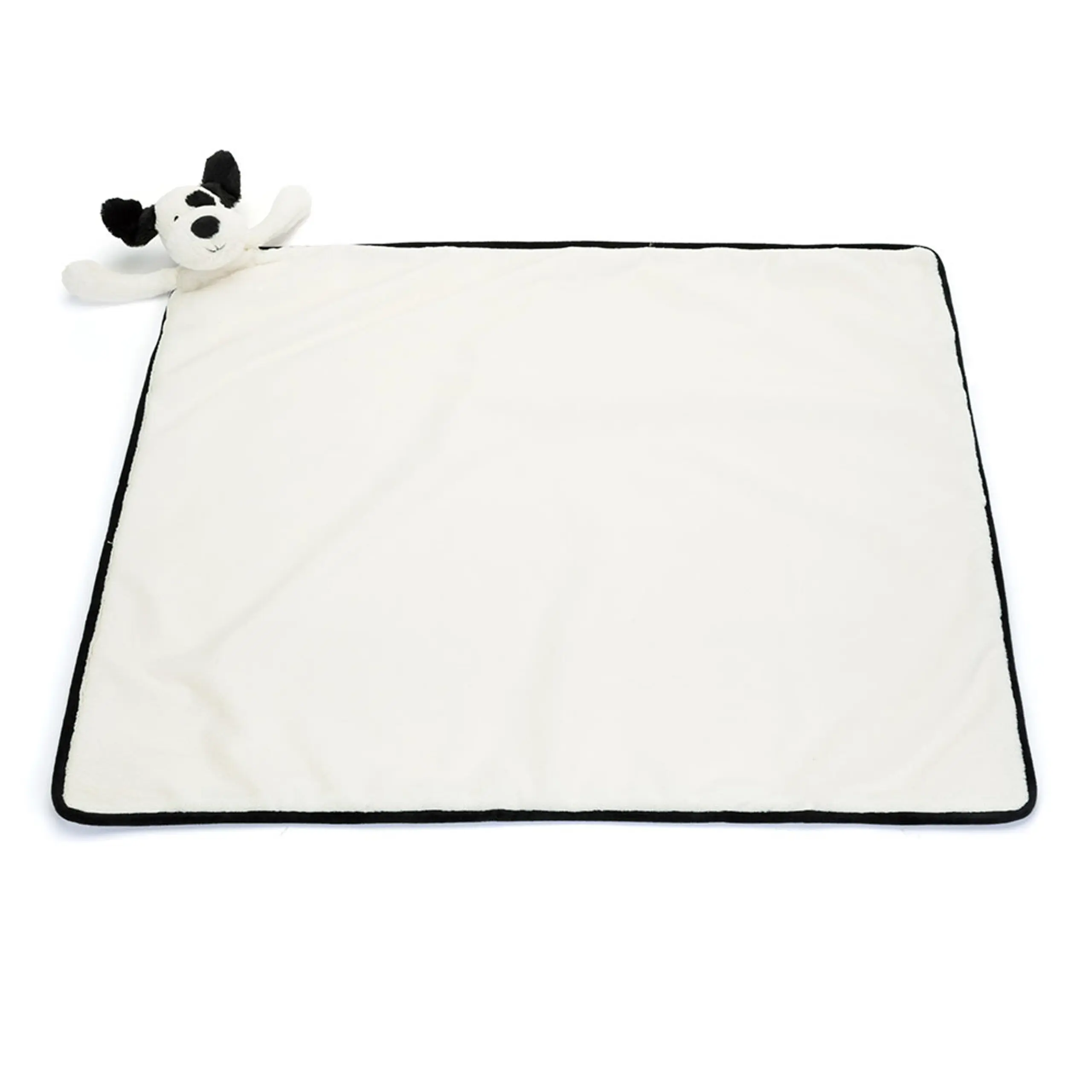 Bashful Black & Cream Puppy Blankie - Image 4